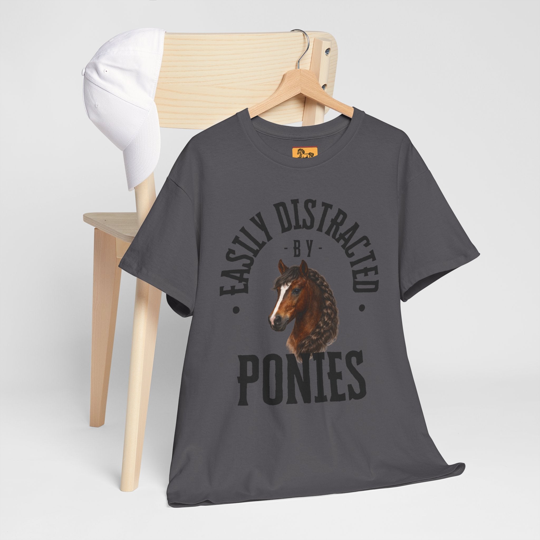 "Easily Distracted by Ponies" Equestrian T-Shirt | Funny Horse Lover Tee