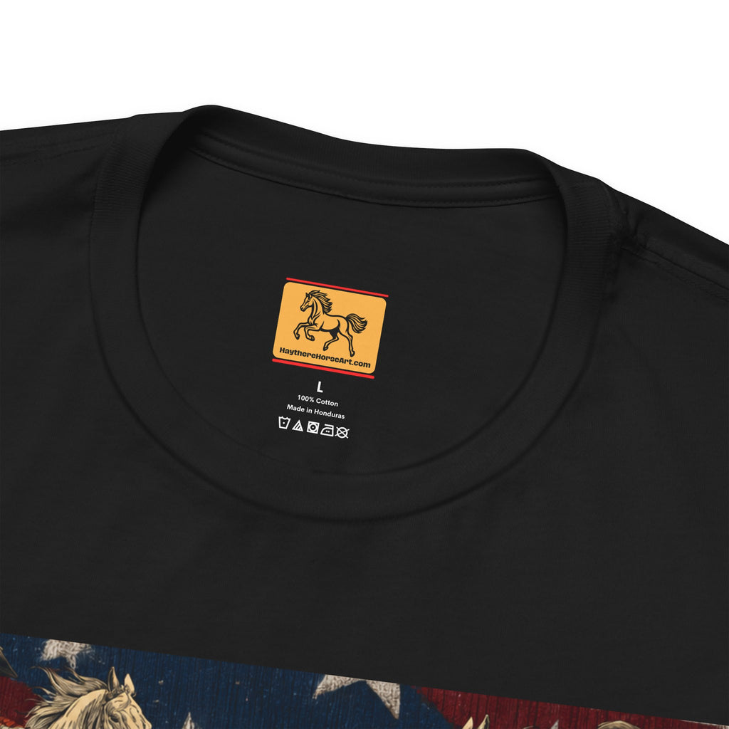 USA 250th Anniversary "Built on Horseback" Patriotic T-Shirt | American Equestrian Tee