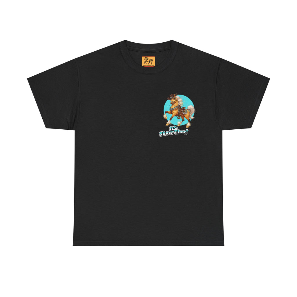 "It's Show Time!" Equestrian T-Shirt | Small Logo Horse Show Graphic Tee