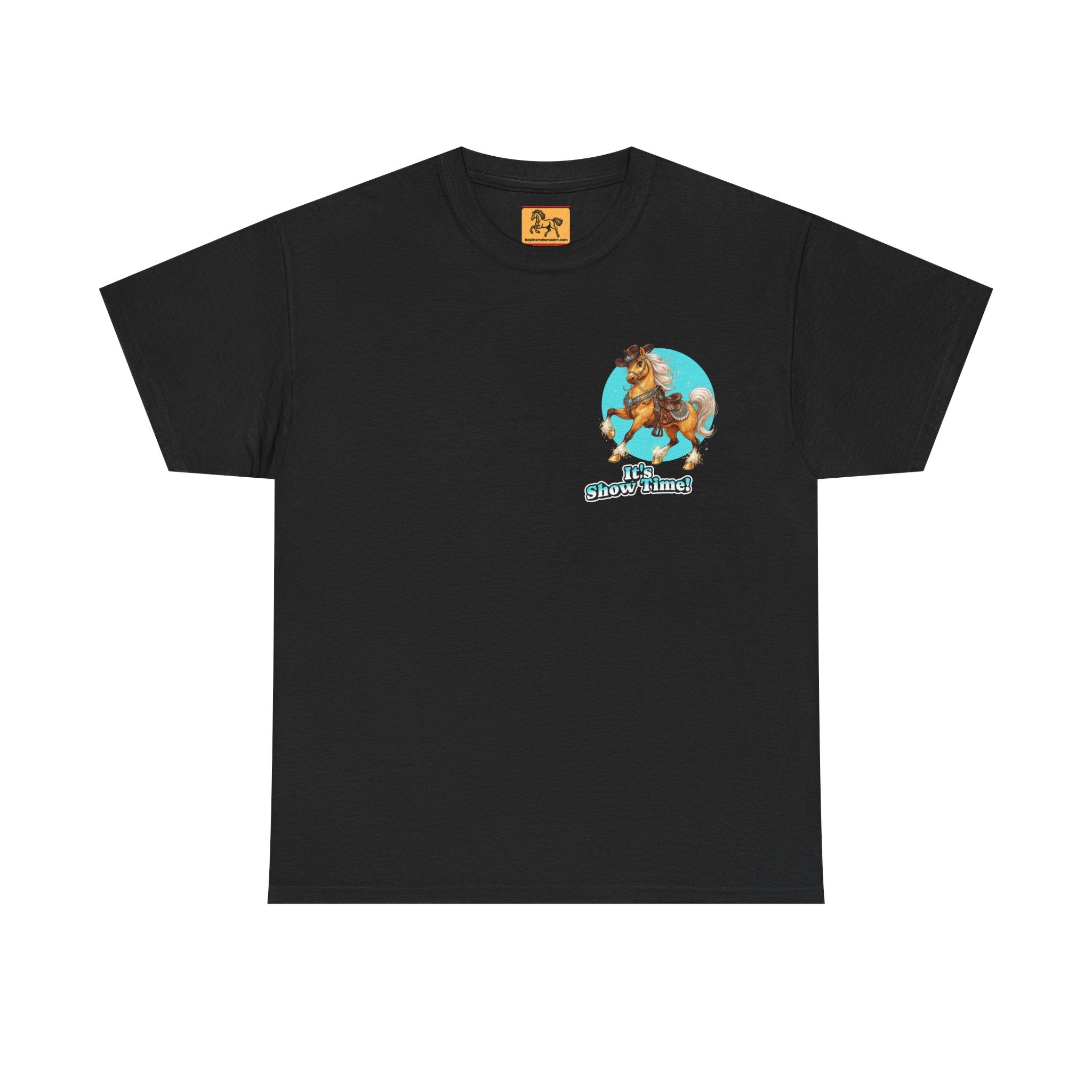 "It's Show Time!" Equestrian T-Shirt | Small Logo Horse Show Graphic Tee