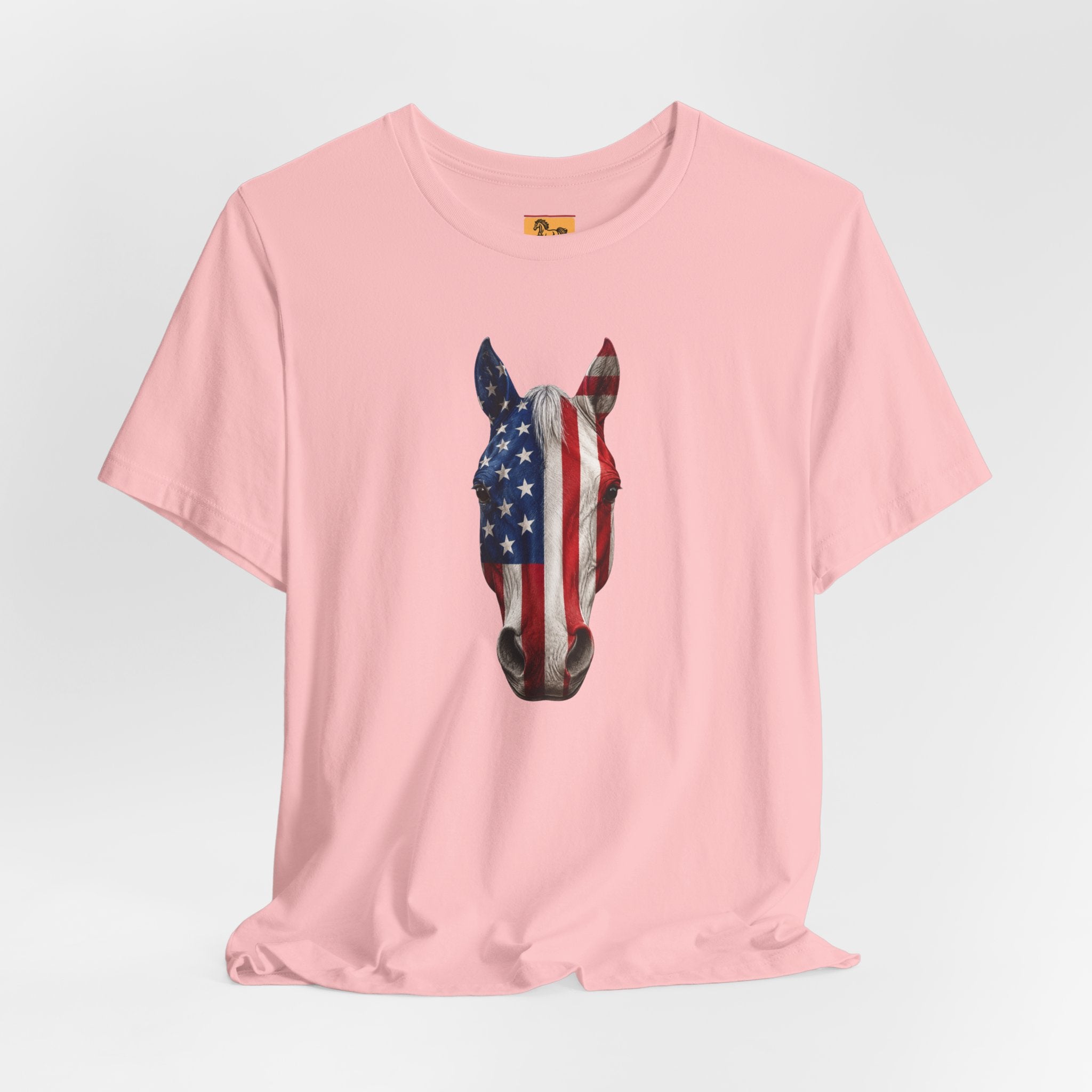 American Flag Horse Head Tee | Patriotic Equestrian T-Shirt for 4th of July