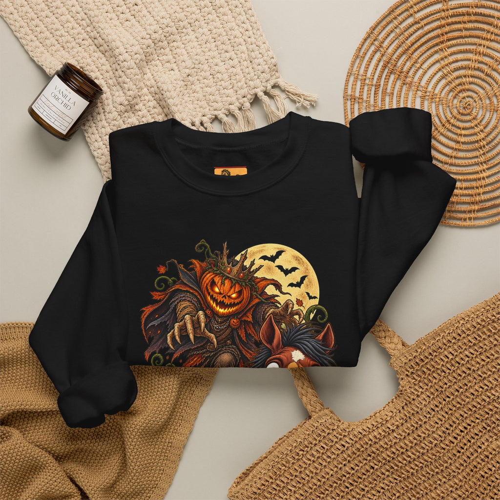 Pumpkin King! Spooky Horse Halloween Sweatshirt Funny Haunted Pony Crewneck