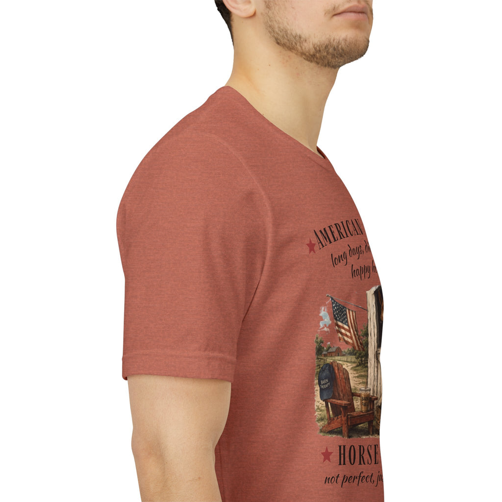 Horse Life American Summer T-Shirt | Rustic Equestrian Vintage Tee