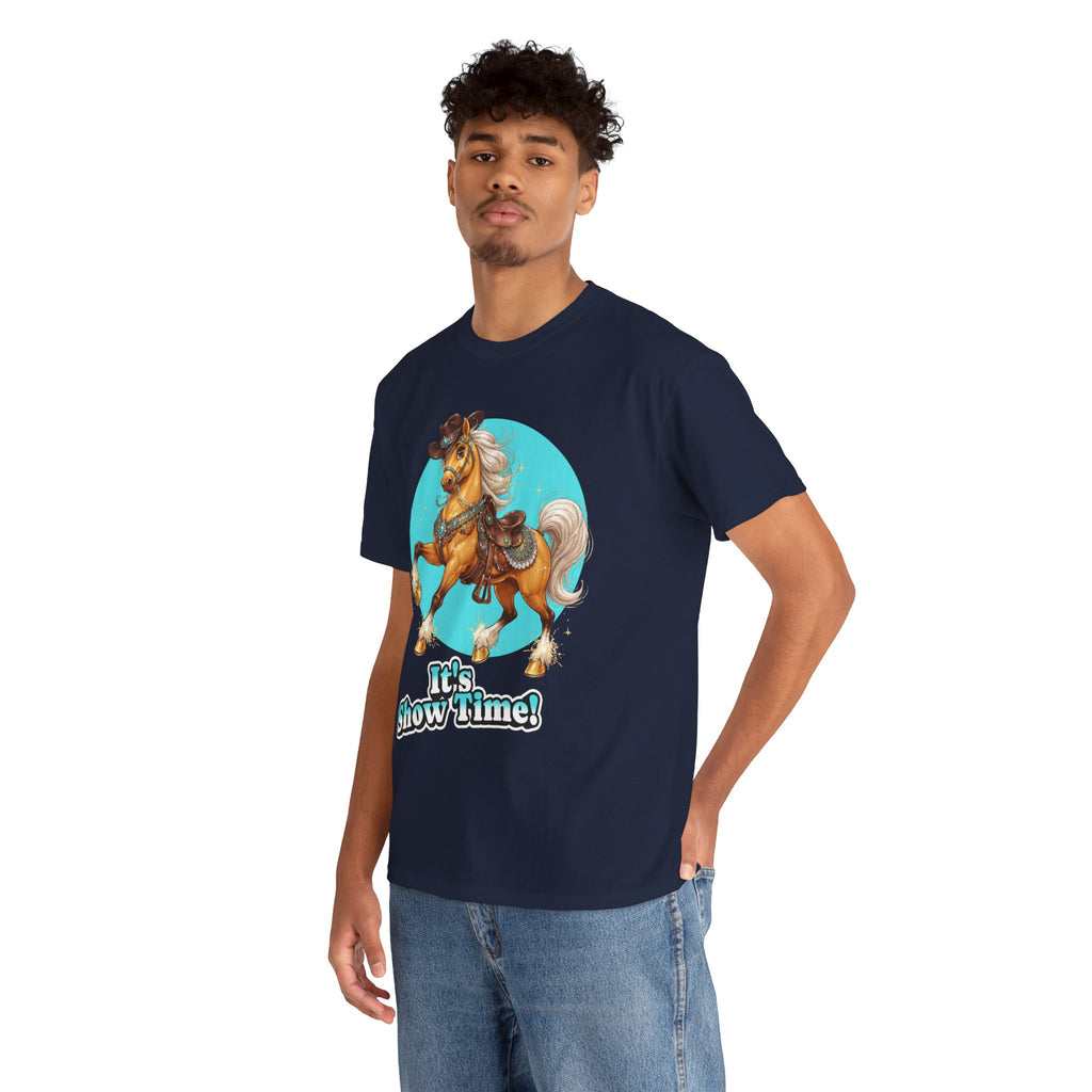 "It's Show Time!" Equestrian T-Shirt | Large Logo Horse Fun Graphic Tee
