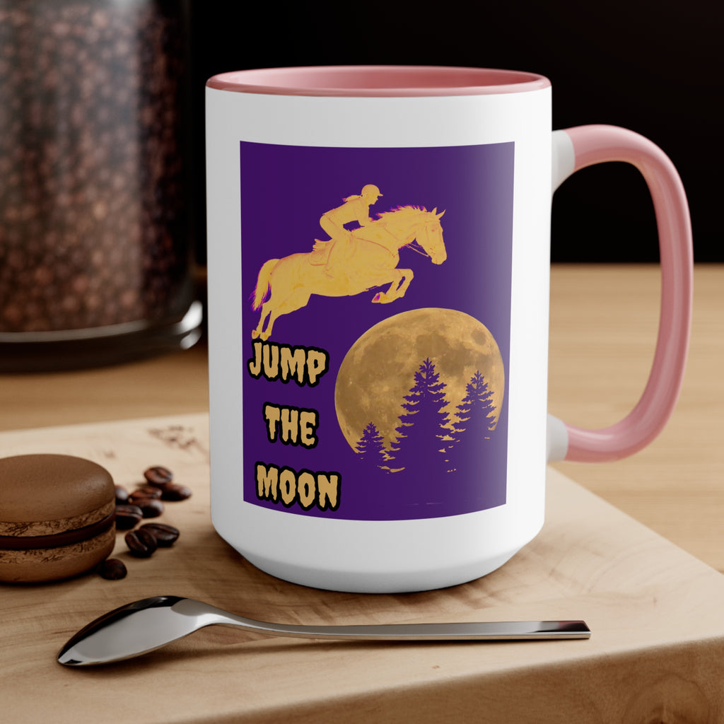 "Jump the Moon" Accent Mug — Equestrian Themed Mug