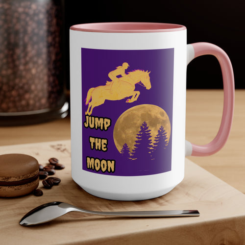"Jump the Moon" Accent Mug — Equestrian Themed Mug