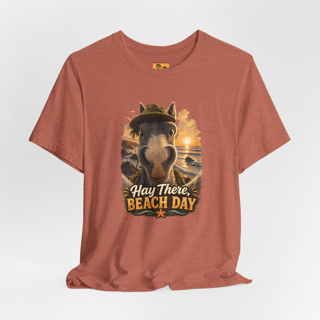 Beach Day Horse T-Shirt | "Hay There, Beach Day" Funny Graphic Tee