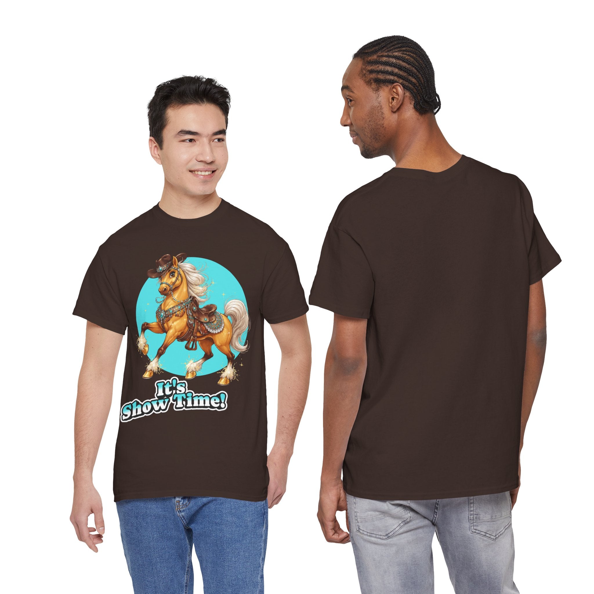 "It's Show Time!" Equestrian T-Shirt | Large Logo Horse Fun Graphic Tee