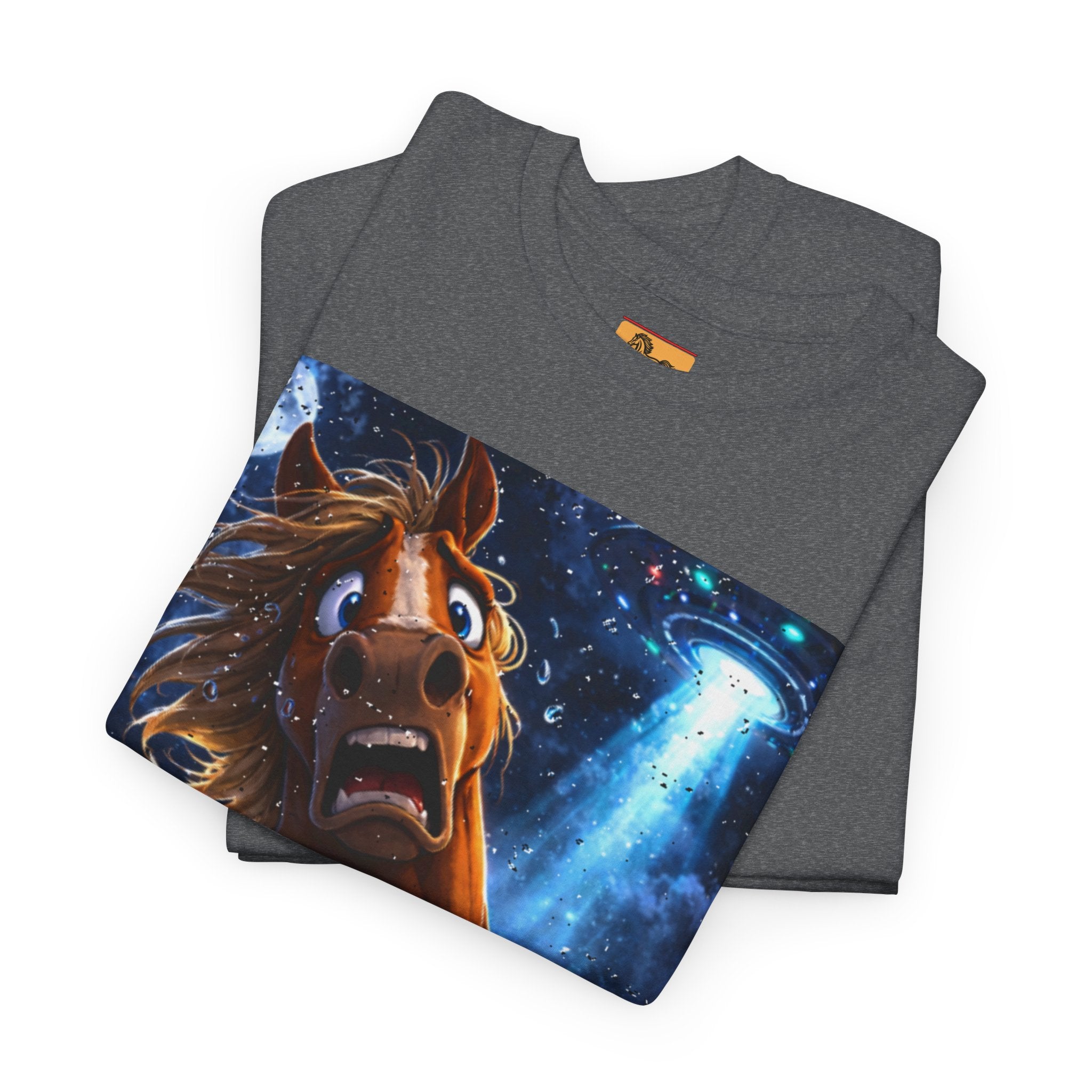 Horse Selfie Surreal Graphic T-Shirt | Funny "Hay There" Horse Art Tee