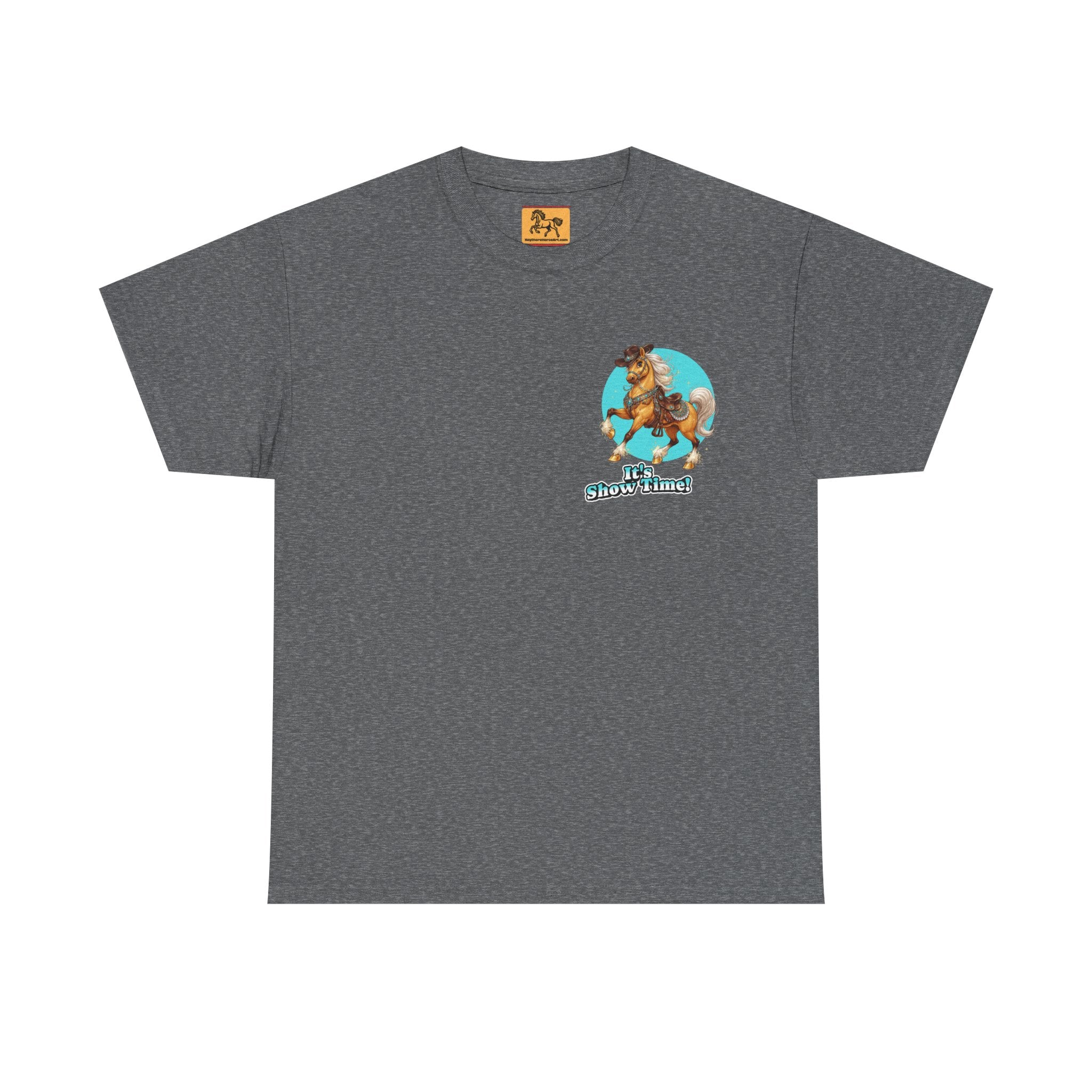 "It's Show Time!" Equestrian T-Shirt | Small Logo Horse Show Graphic Tee