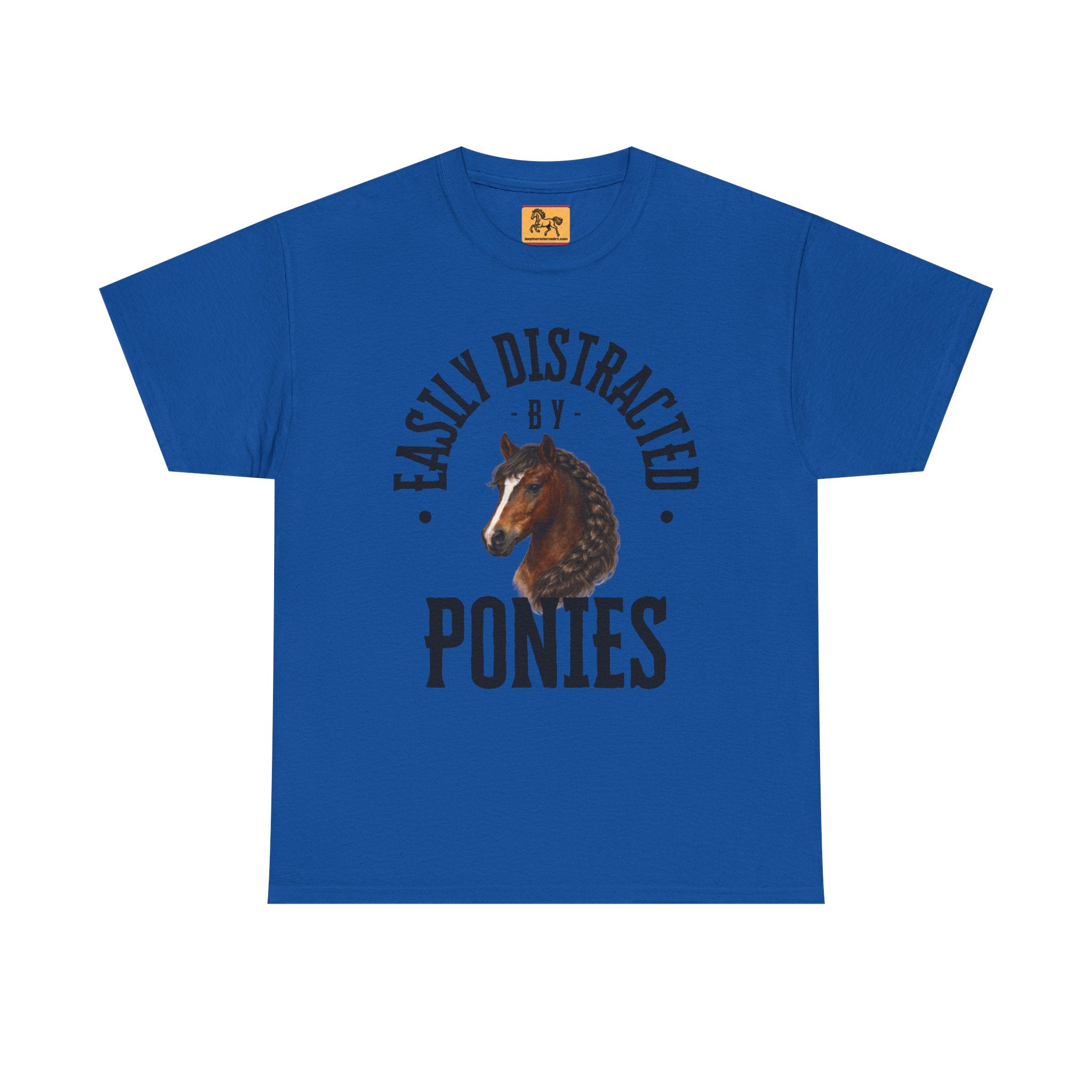 "Easily Distracted by Ponies" Equestrian T-Shirt | Funny Horse Lover Tee