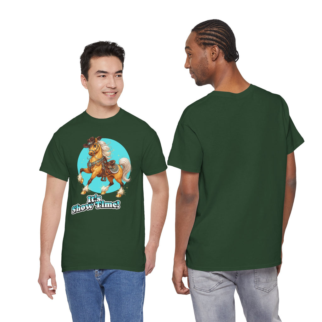 "It's Show Time!" Equestrian T-Shirt Large Logo Horse Fun Graphic Tee