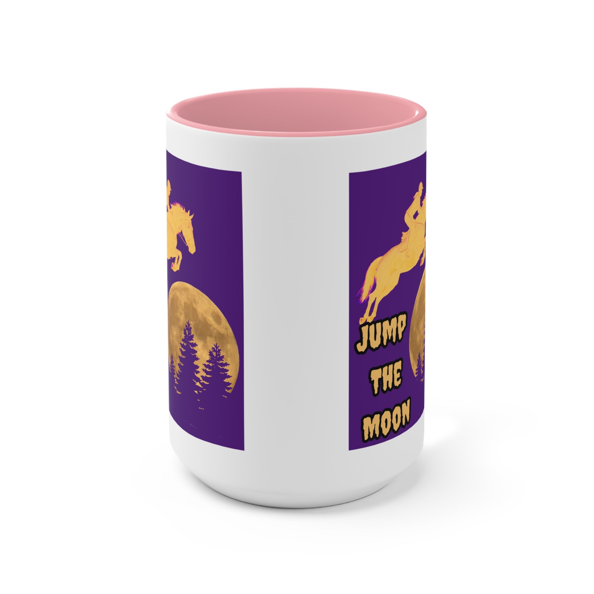 "Jump the Moon" Accent Mug — Equestrian Themed Mug