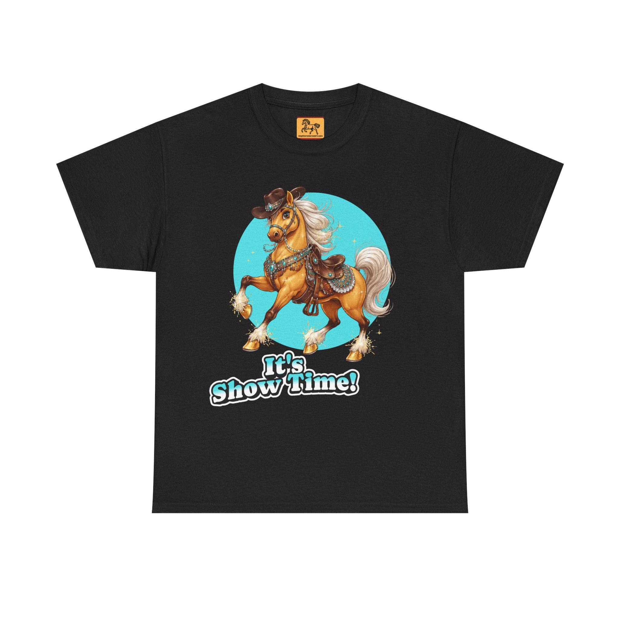 "It's Show Time!" Equestrian T-Shirt | Large Logo Horse Fun Graphic Tee