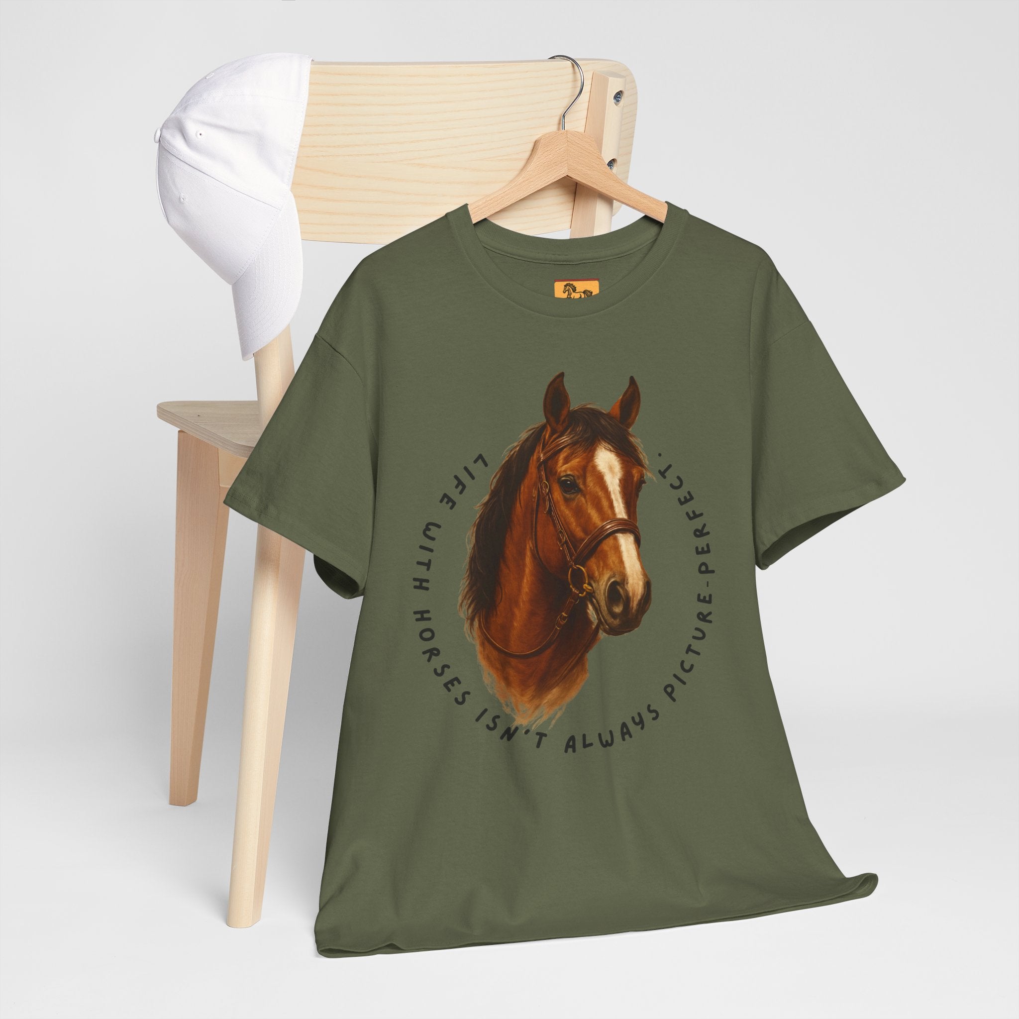"Life with Horses Isn't Always Picture Perfect" Graphic Tee | Funny Equestrian T-Shirt
