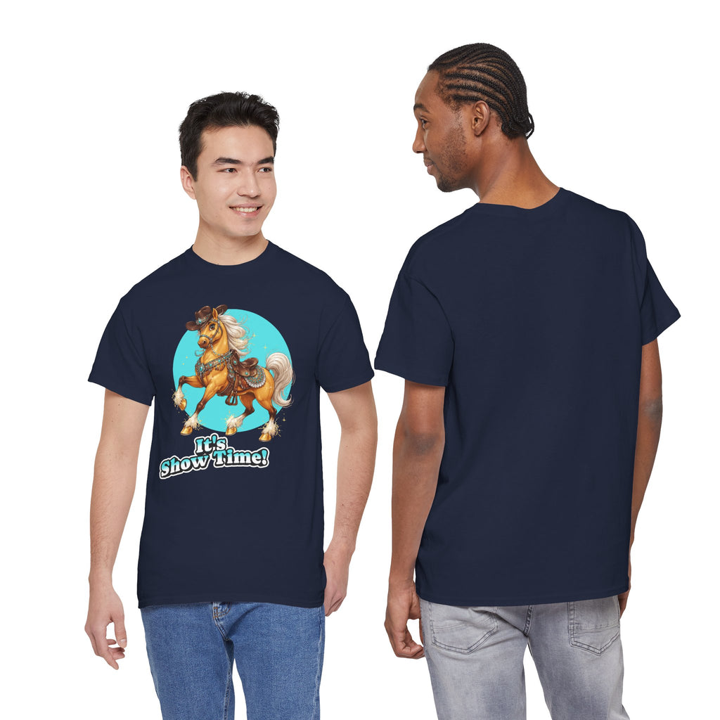 "It's Show Time!" Equestrian T-Shirt Large Logo Horse Fun Graphic Tee