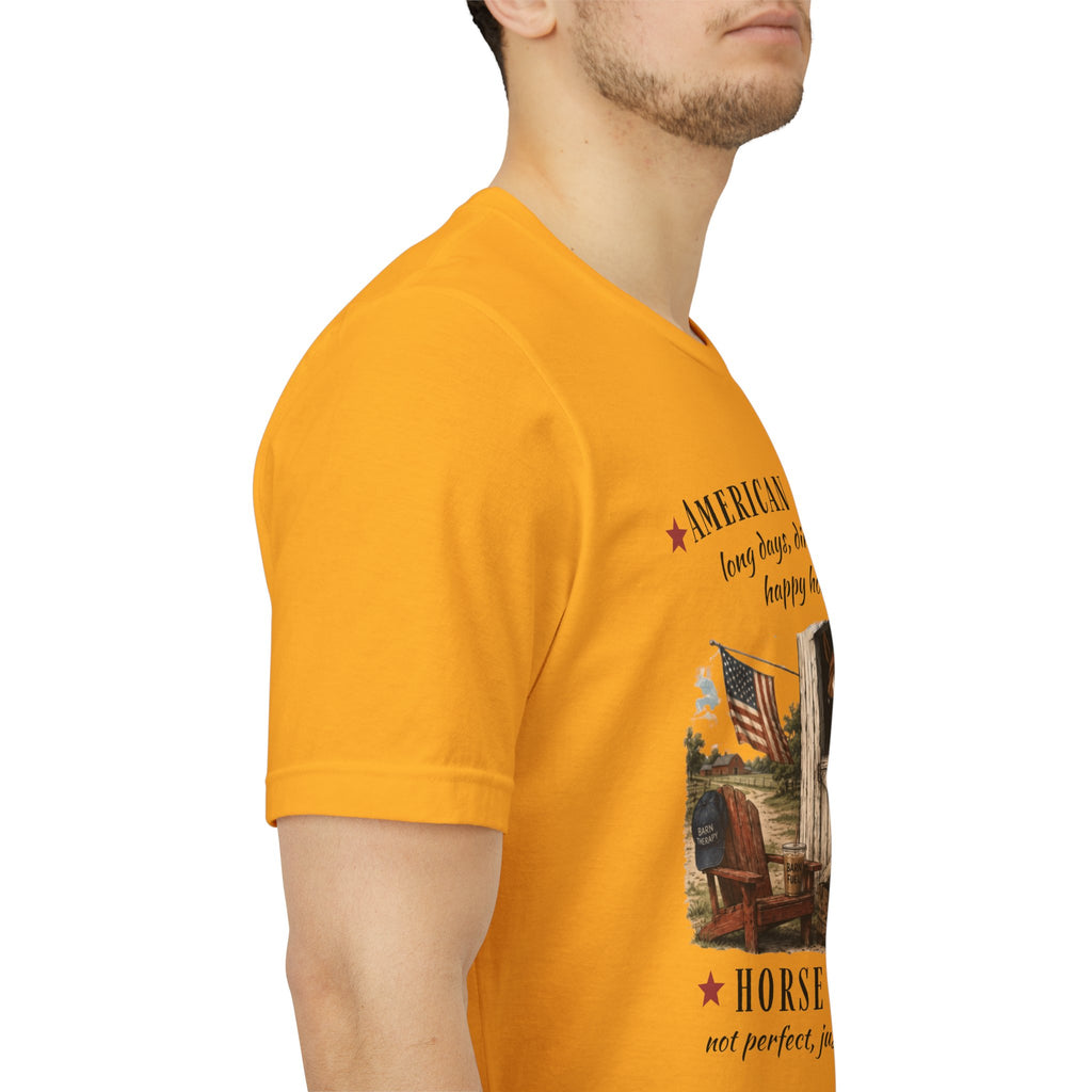 Horse Life American Summer T-Shirt | Rustic Equestrian Vintage Tee