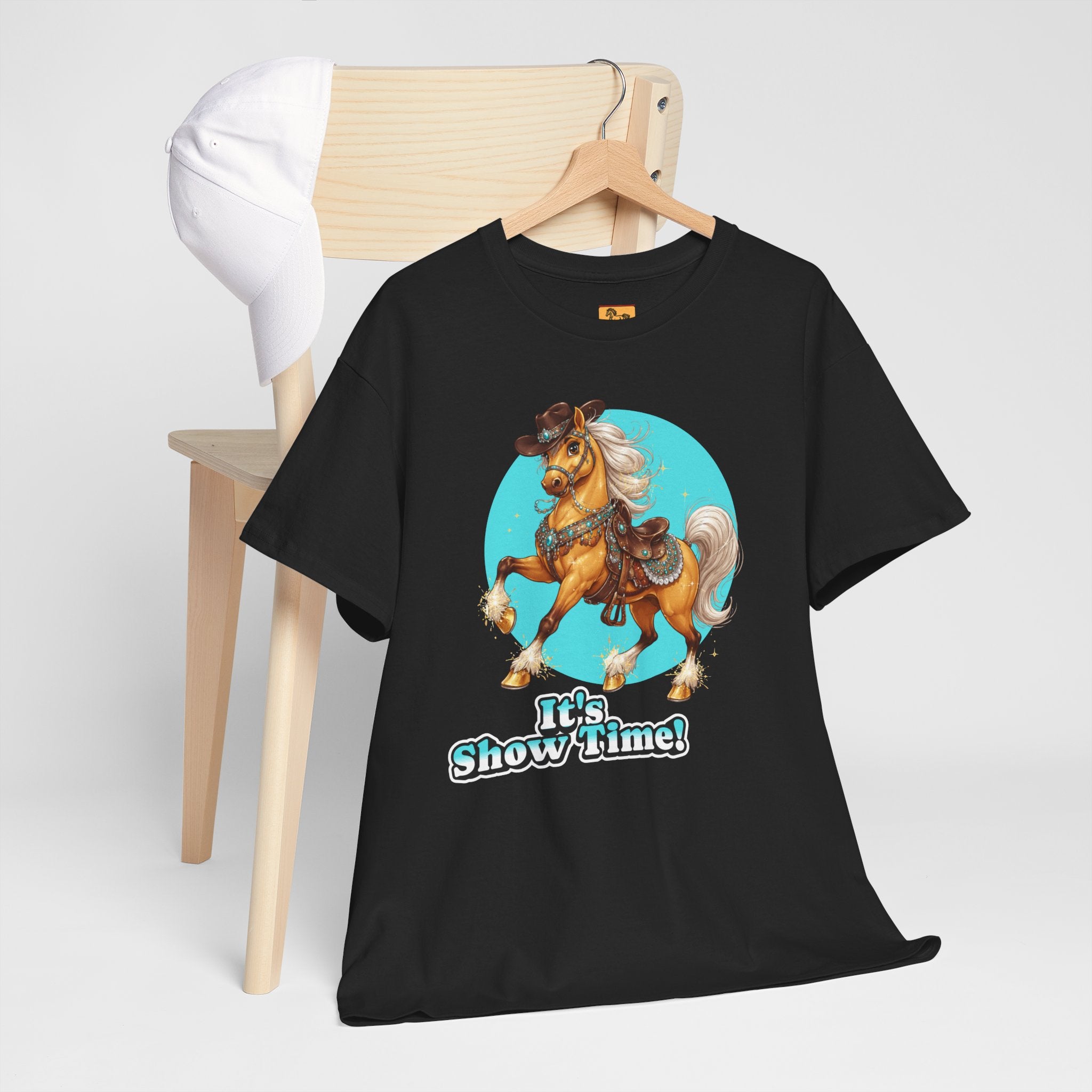 "It's Show Time!" Equestrian T-Shirt Large Logo Horse Fun Graphic Tee