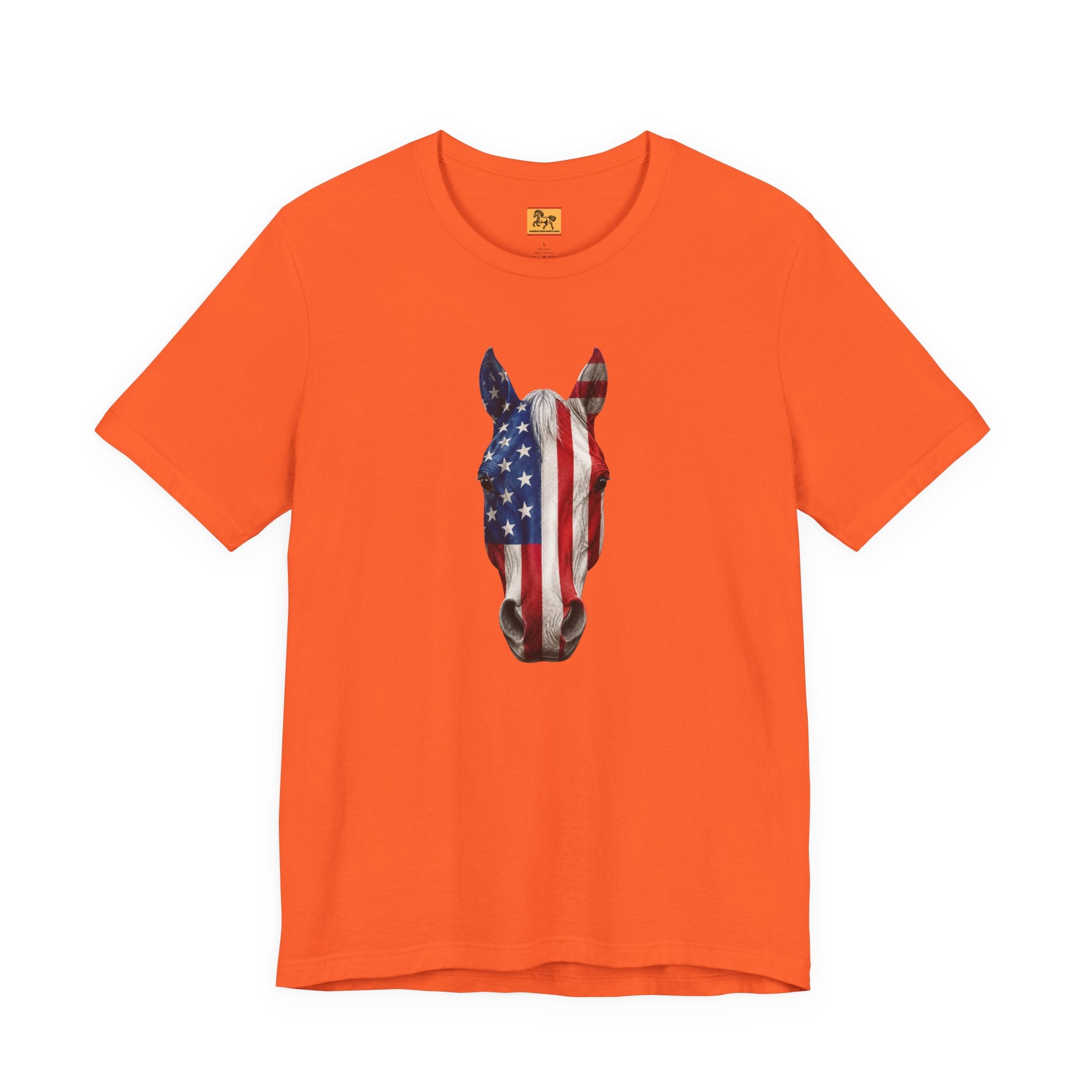 American Flag Horse Head Tee | Patriotic Equestrian T-Shirt for 4th of July