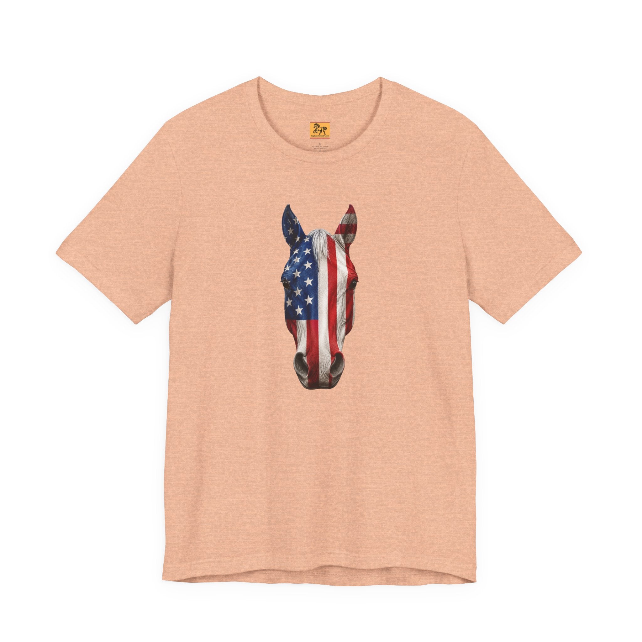 American Flag Horse Head Tee | Patriotic Equestrian T-Shirt for 4th of July