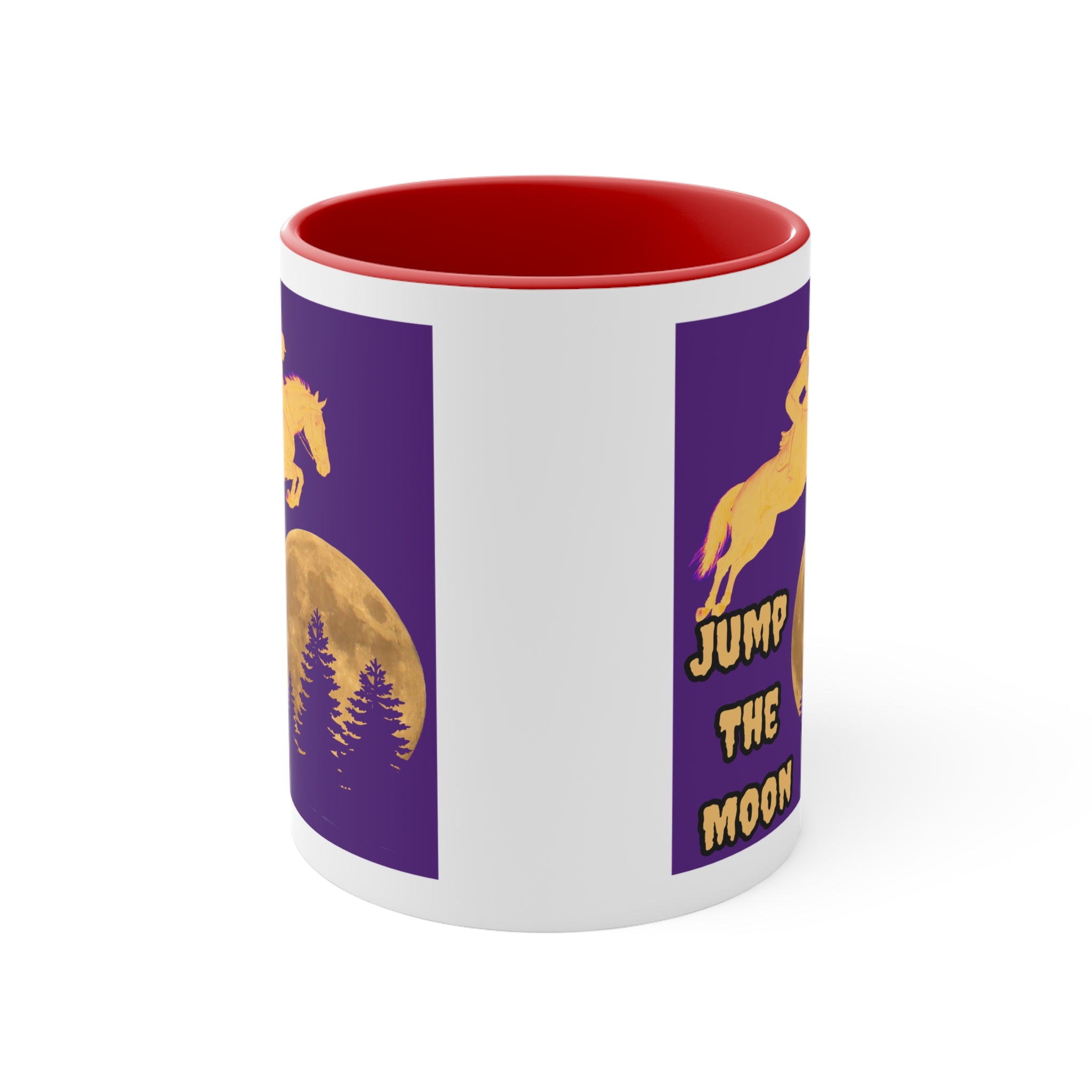 "Jump the Moon" Accent Mug — Equestrian Themed Mug