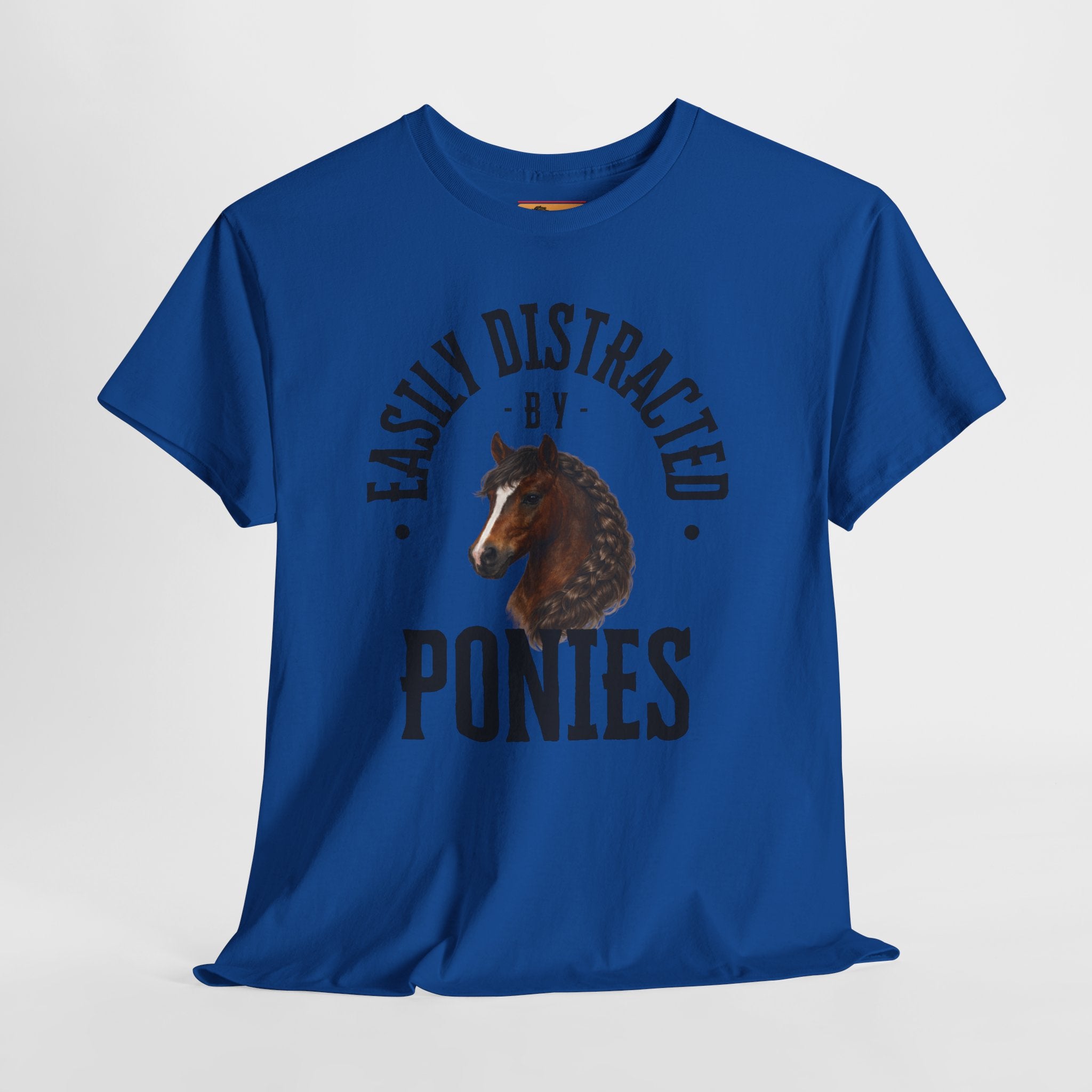 "Easily Distracted by Ponies" Equestrian T-Shirt | Funny Horse Lover Tee
