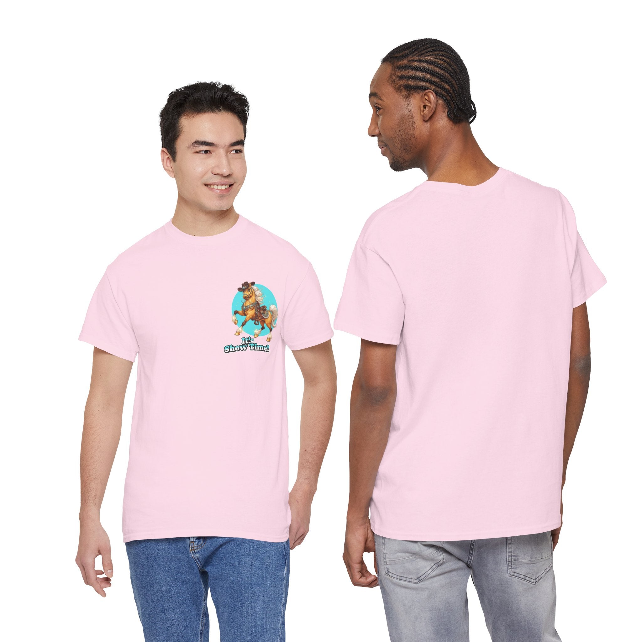 "It's Show Time!" Equestrian T-Shirt | Small Logo Horse Show Graphic Tee