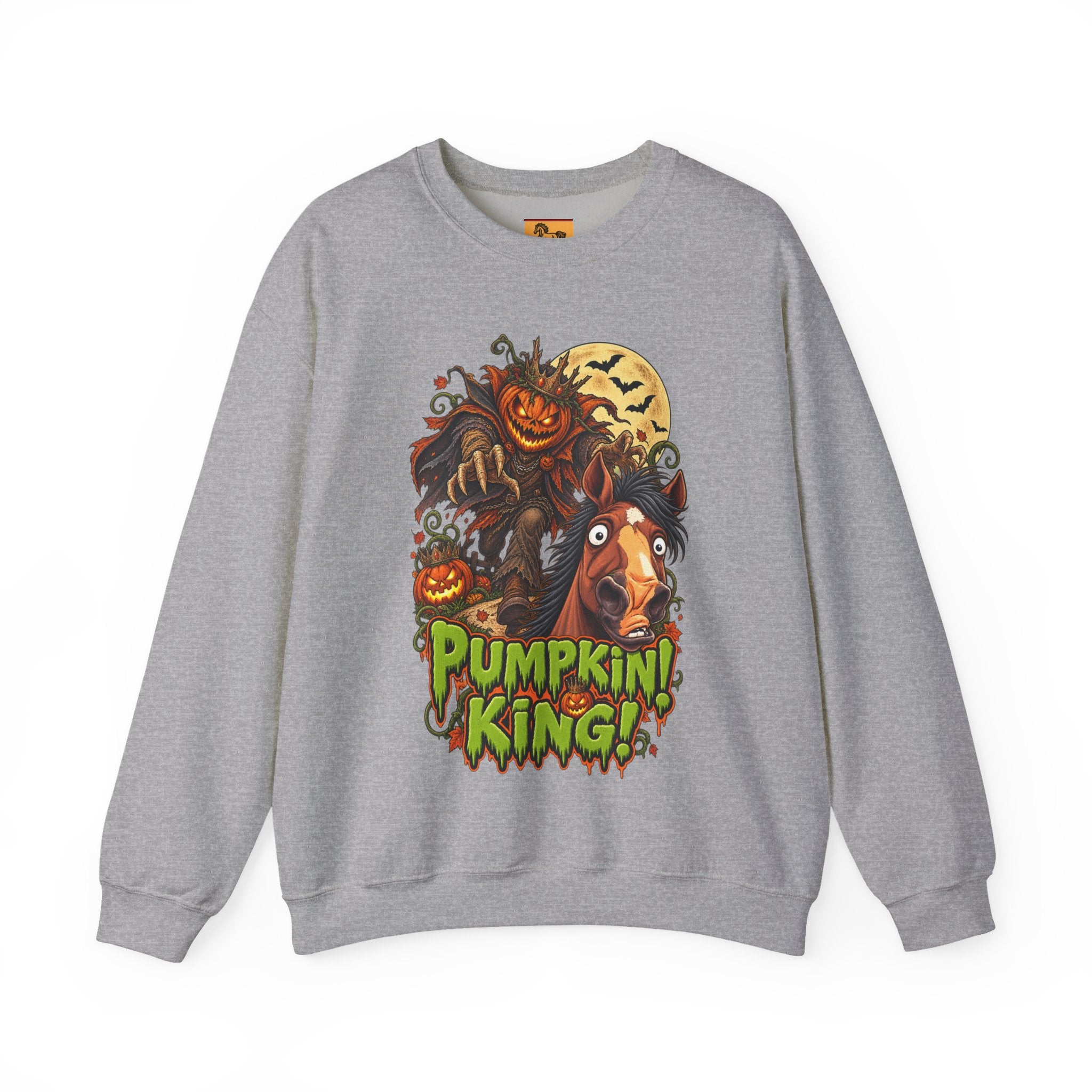 Pumpkin King! Spooky Horse Halloween Sweatshirt Funny Haunted Pony Crewneck