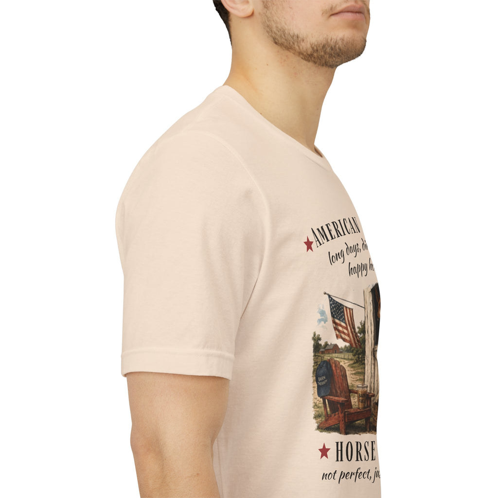 Horse Life American Summer T-Shirt | Rustic Equestrian Vintage Tee