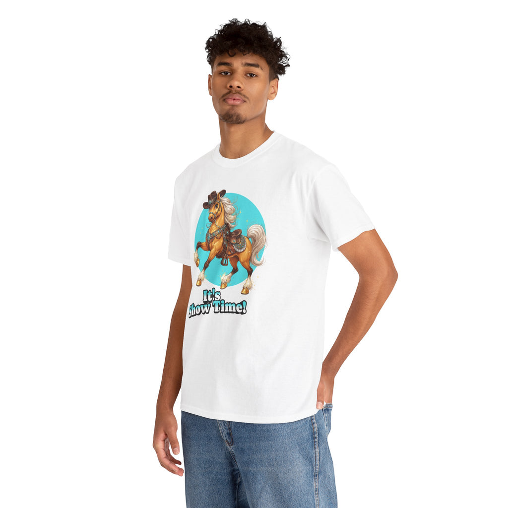 "It's Show Time!" Equestrian T-Shirt Large Logo Horse Fun Graphic Tee