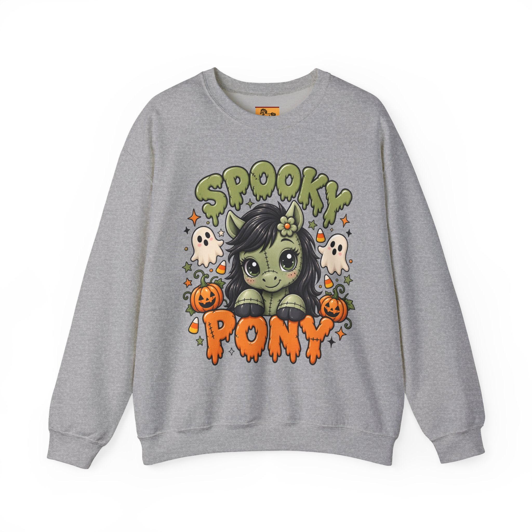 Spooky Pony Cute Halloween Sweatshirt Kawaii Stitched Pony Crewneck