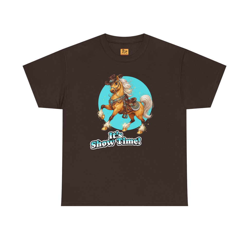 "It's Show Time!" Equestrian T-Shirt Large Logo Horse Fun Graphic Tee
