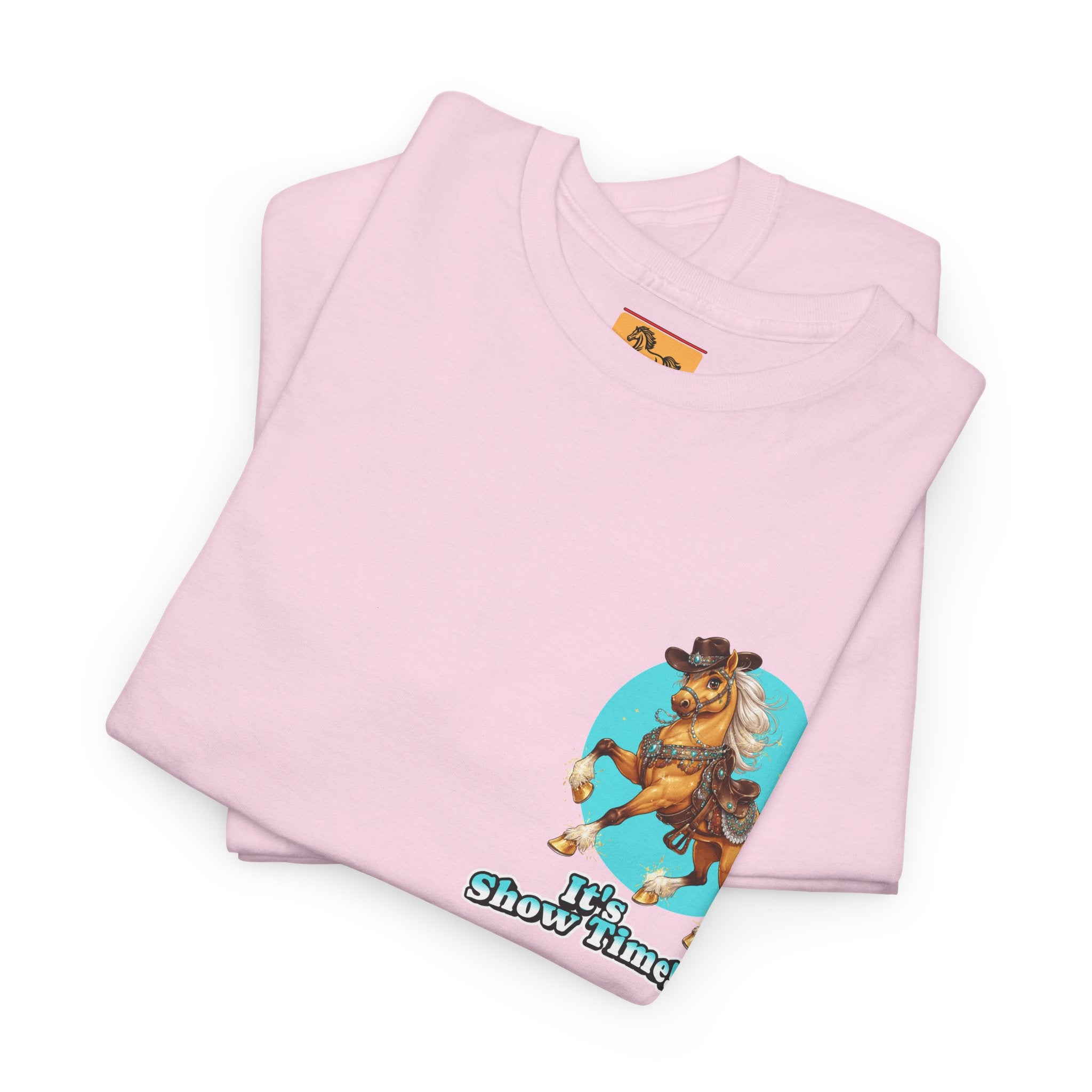 "It's Show Time!" Equestrian T-Shirt | Small Logo Horse Show Graphic Tee