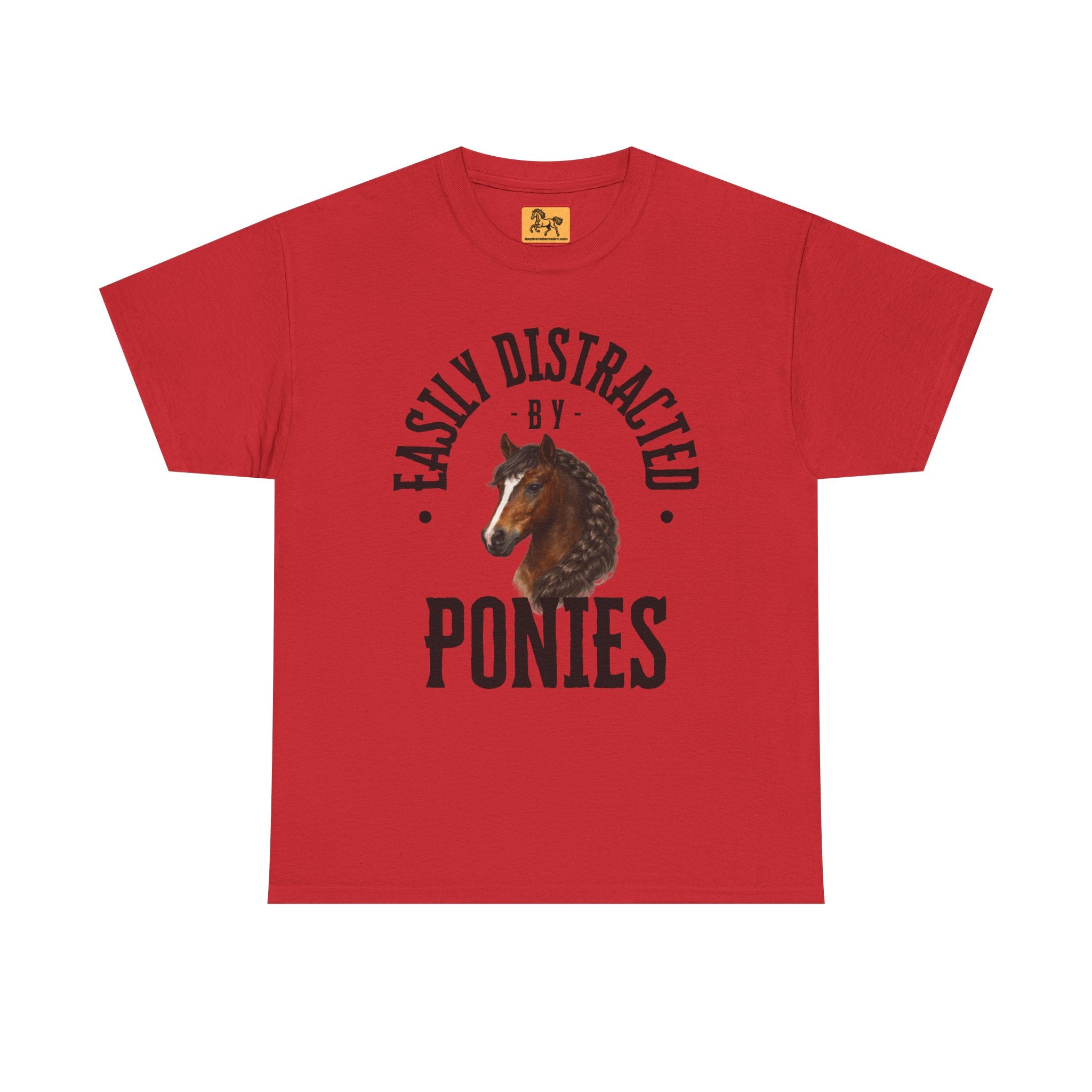 "Easily Distracted by Ponies" Equestrian T-Shirt | Funny Horse Lover Tee