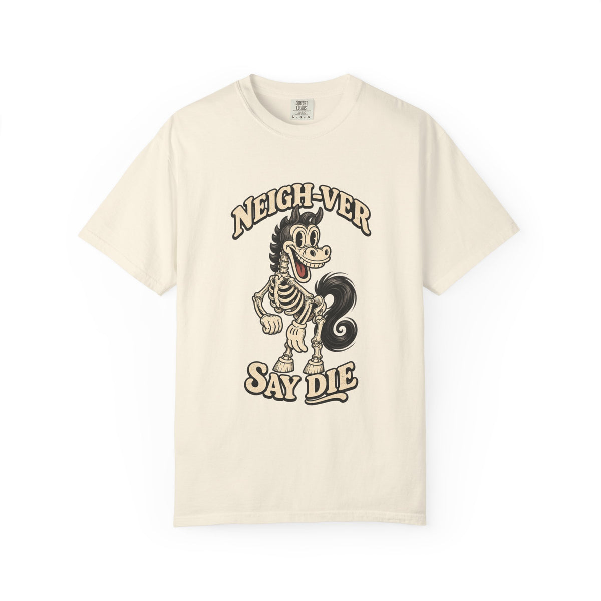 Funny Skeleton Horse Halloween T-Shirt Cute Vintage Cartoon Tee Comfort Colors 1717 Retro Film Reel Design