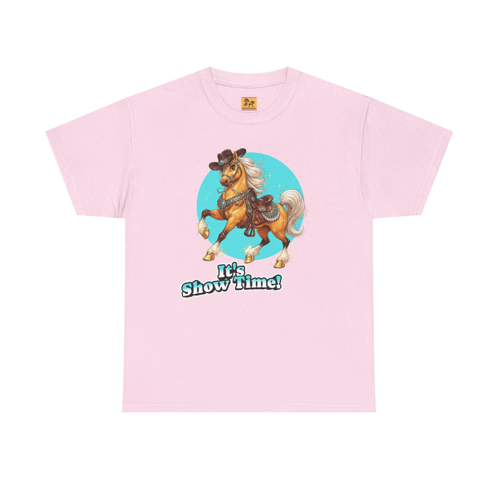 "It's Show Time!" Equestrian T-Shirt Large Logo Horse Fun Graphic Tee