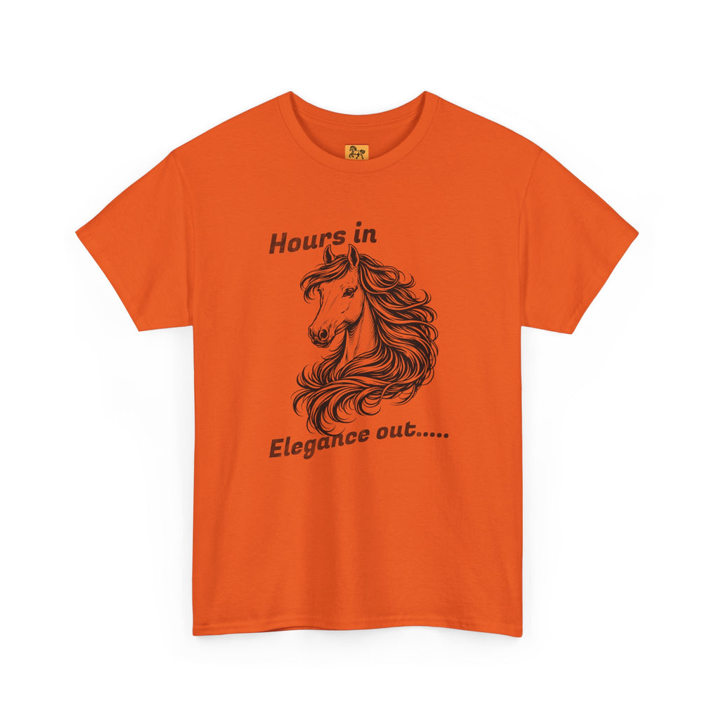 Hours in Elegance Out Equestrian T-Shirt Elegant Horse Training & Dressage Graphic Tee