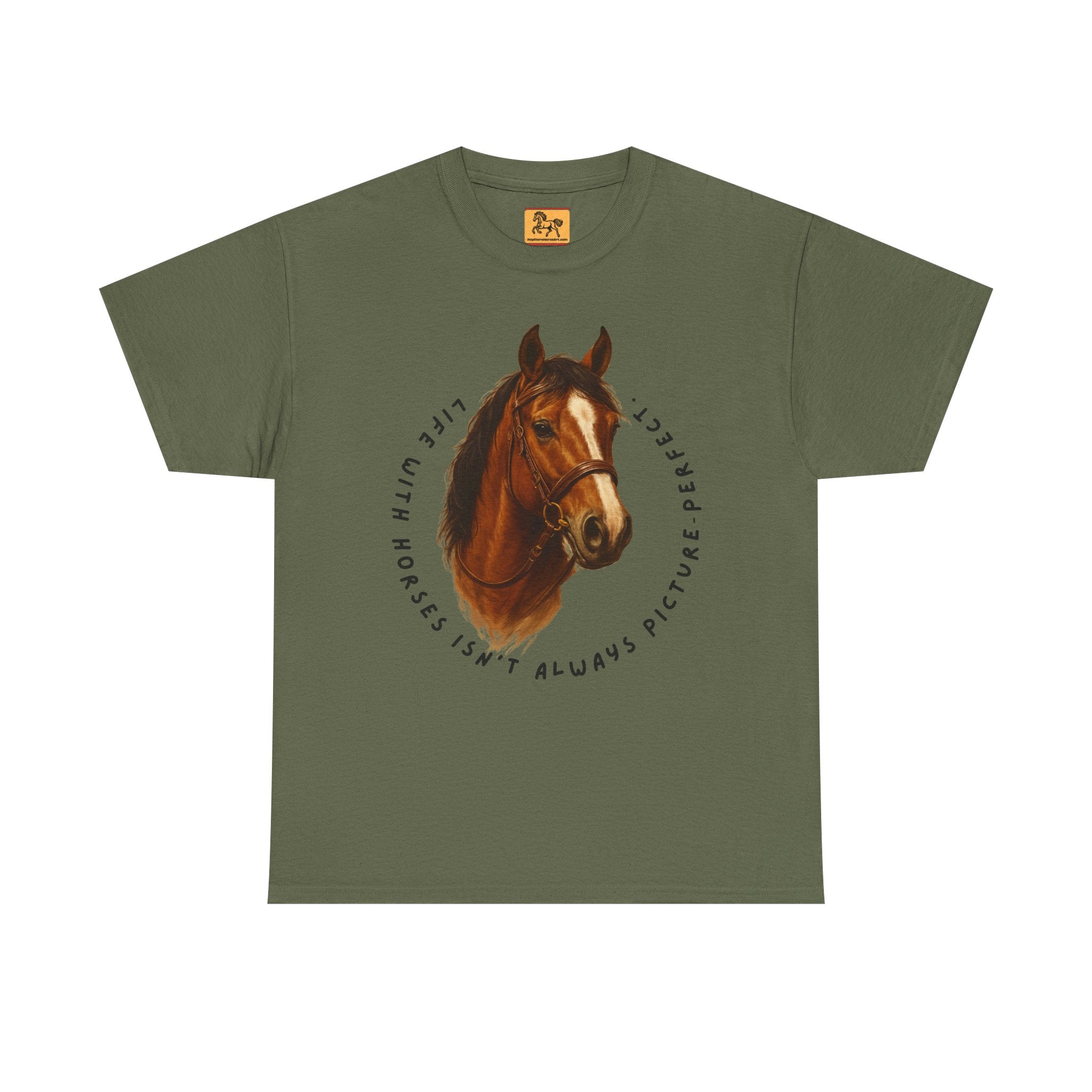 "Life with Horses Isn't Always Picture Perfect" Graphic Tee | Funny Equestrian T-Shirt