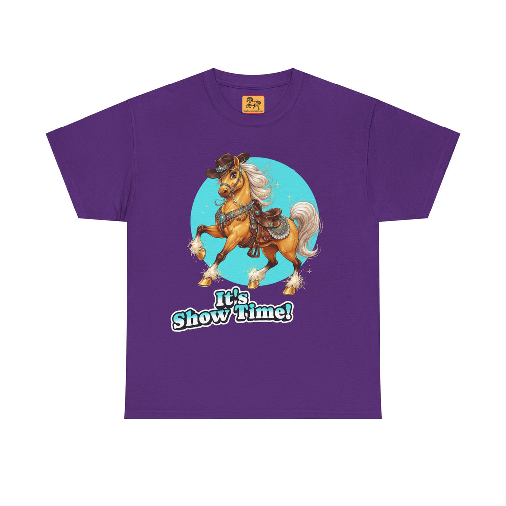 "It's Show Time!" Equestrian T-Shirt | Large Logo Horse Fun Graphic Tee