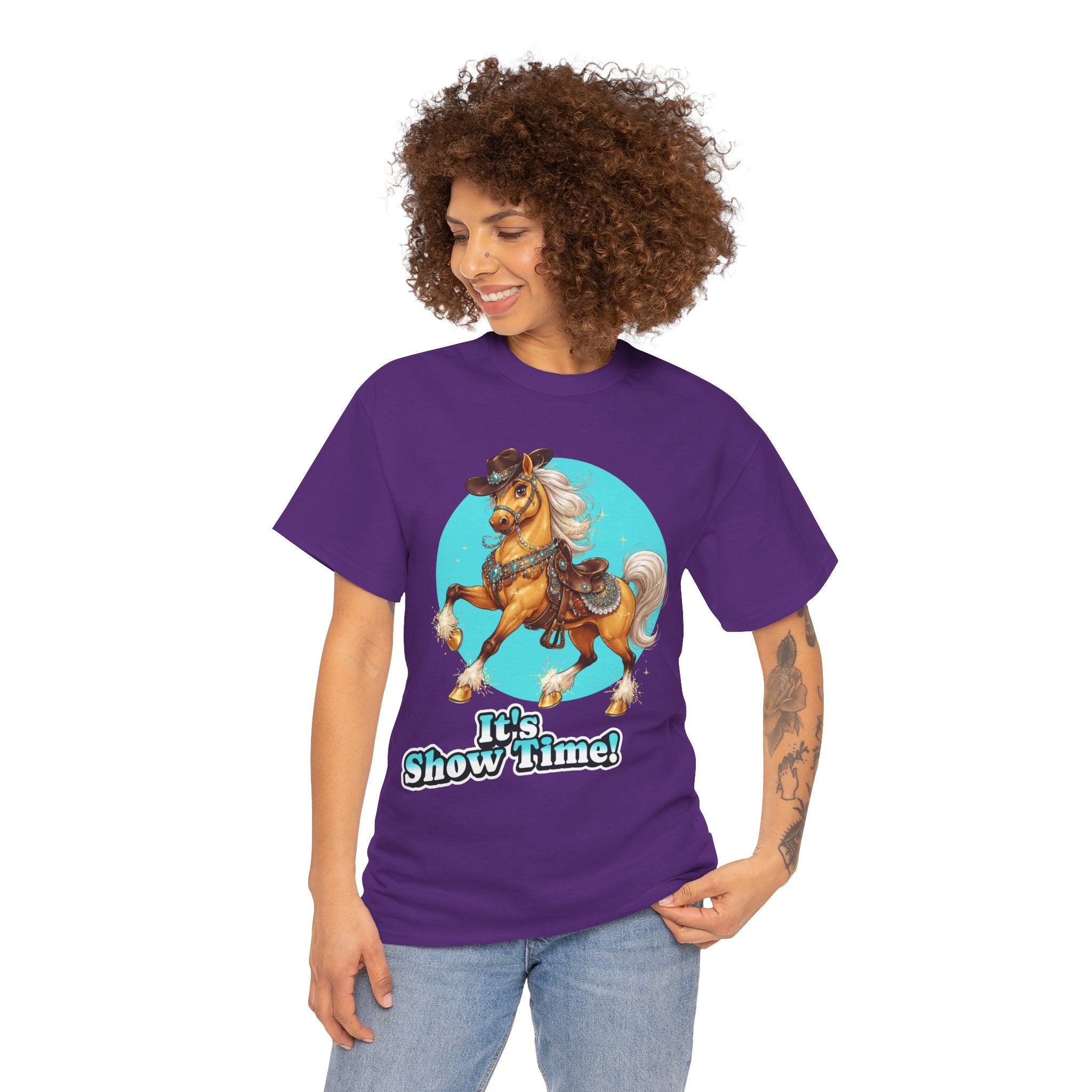 "It's Show Time!" Equestrian T-Shirt | Large Logo Horse Fun Graphic Tee