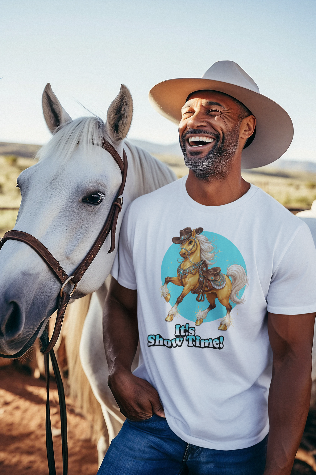 "It's Show Time!" Equestrian T-Shirt | Large Logo Horse Fun Graphic Tee