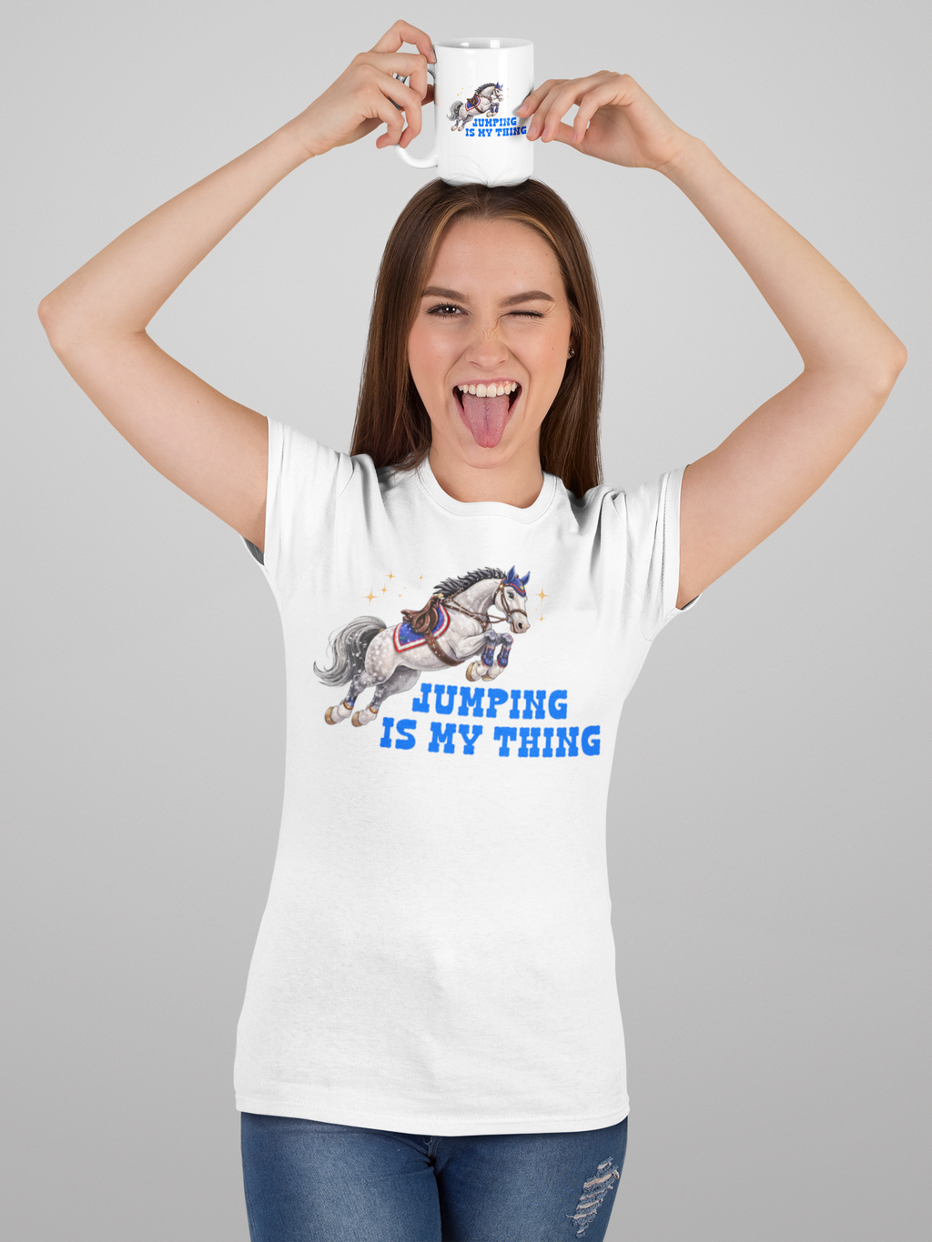 'Jumping Is My Thing' Equestrian Themed Mug