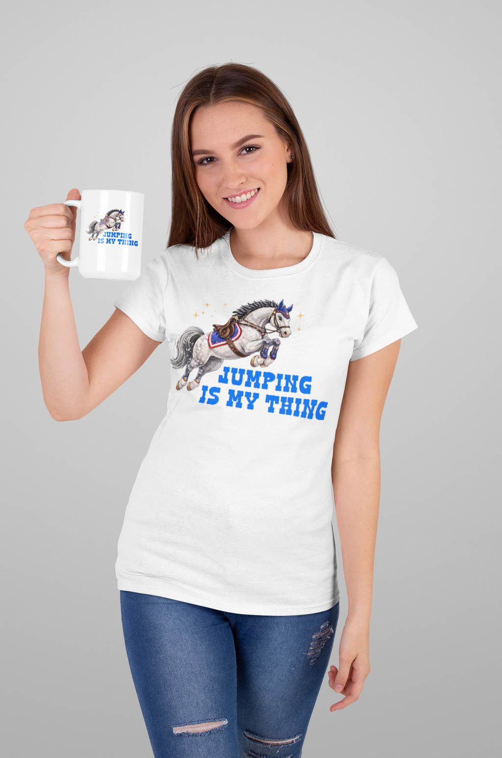 'Jumping Is My Thing' Equestrian Themed Mug