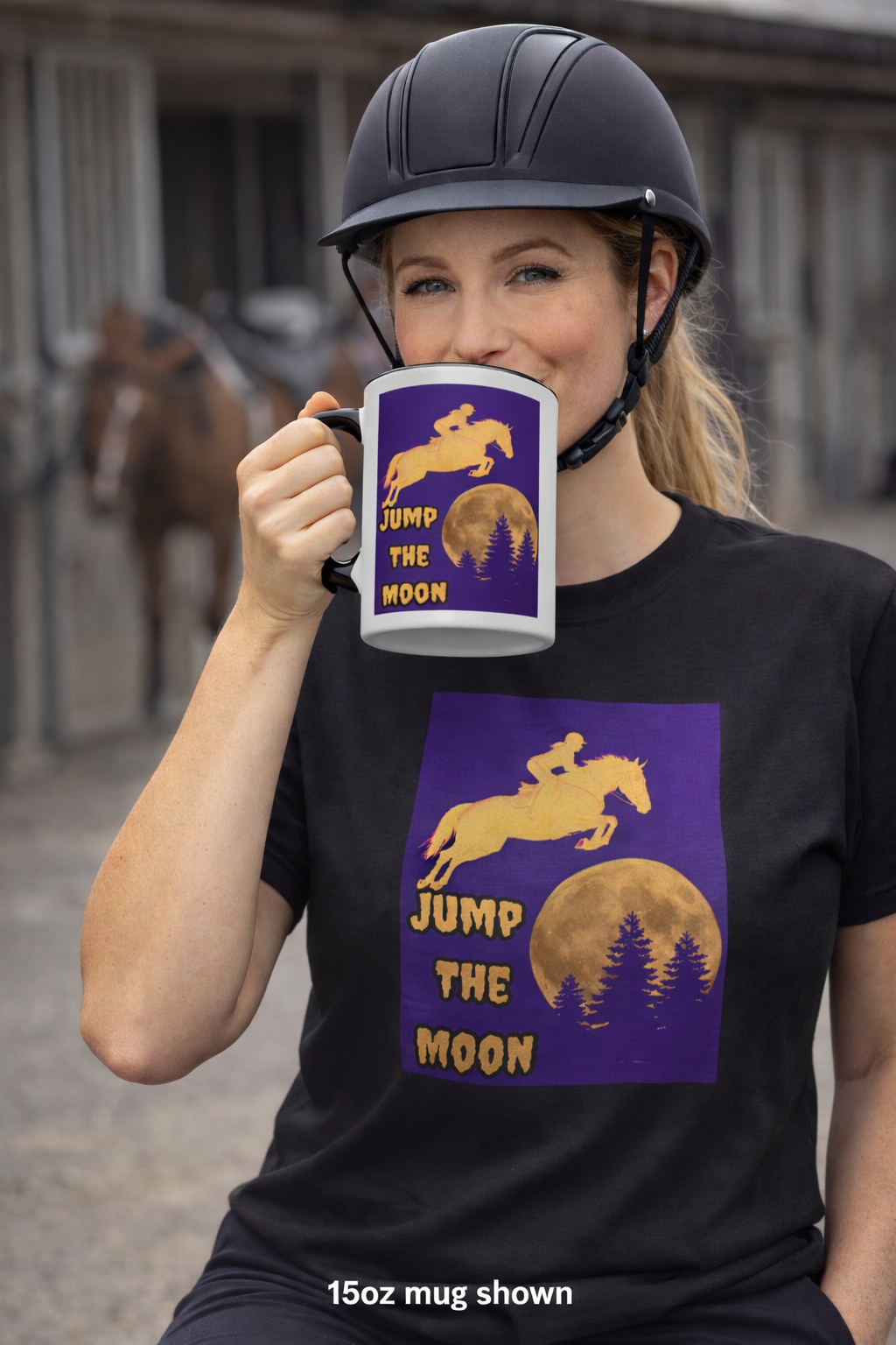 "Jump the Moon" Equestrian themed T shirt