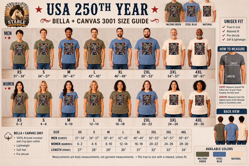 USA 250th Anniversary "Built on Horseback" Patriotic T-Shirt | American Equestrian Tee