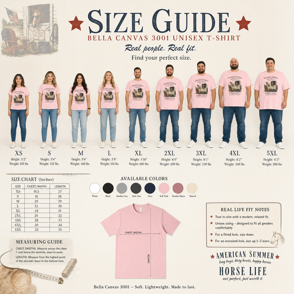 Horse Life American Summer T-Shirt | Rustic Equestrian Vintage Tee