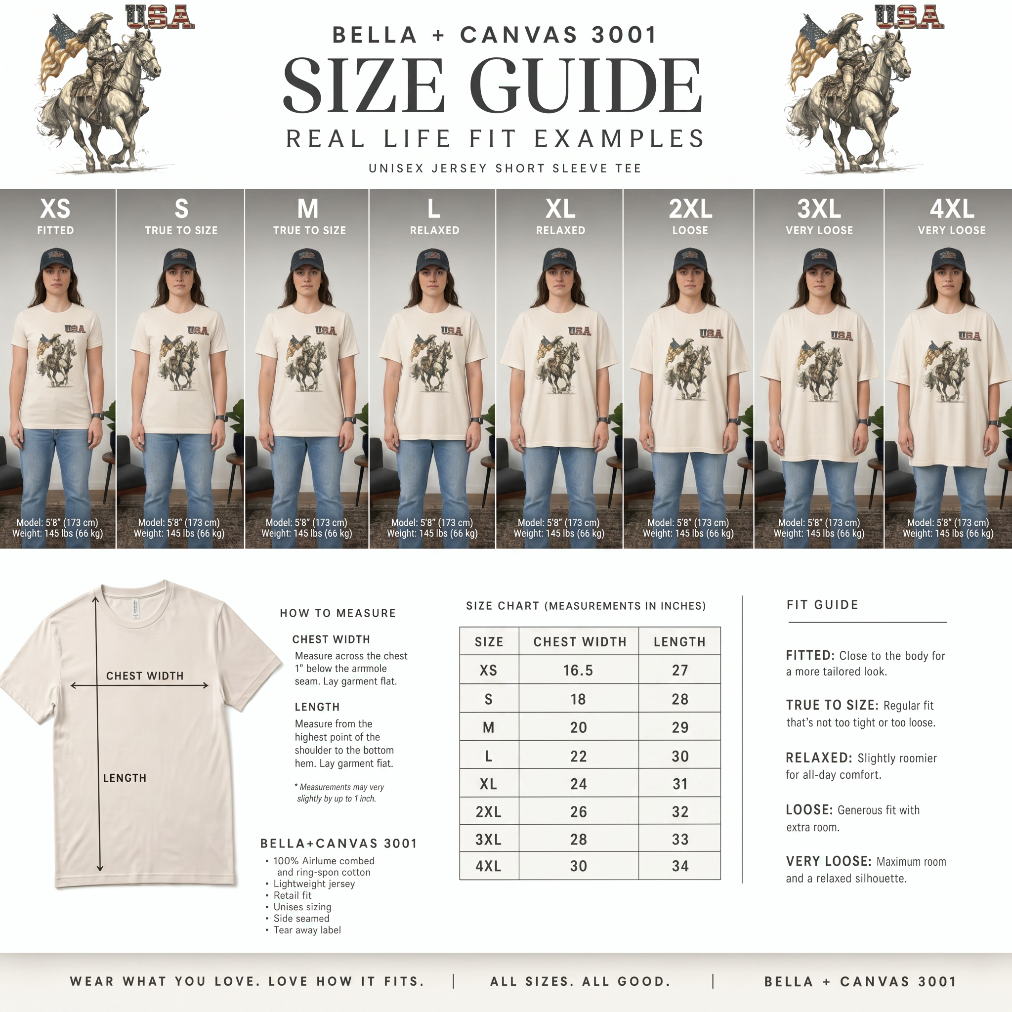 USA Flag & Cowgirl Rider T-Shirt | Patriotic Cowgirl on Horse Graphic Tee