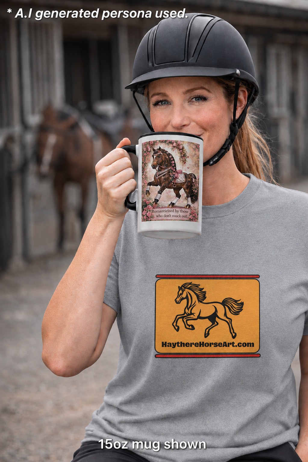"Romanticized by those who don't muck out" Equestrian Themed Horse Mug