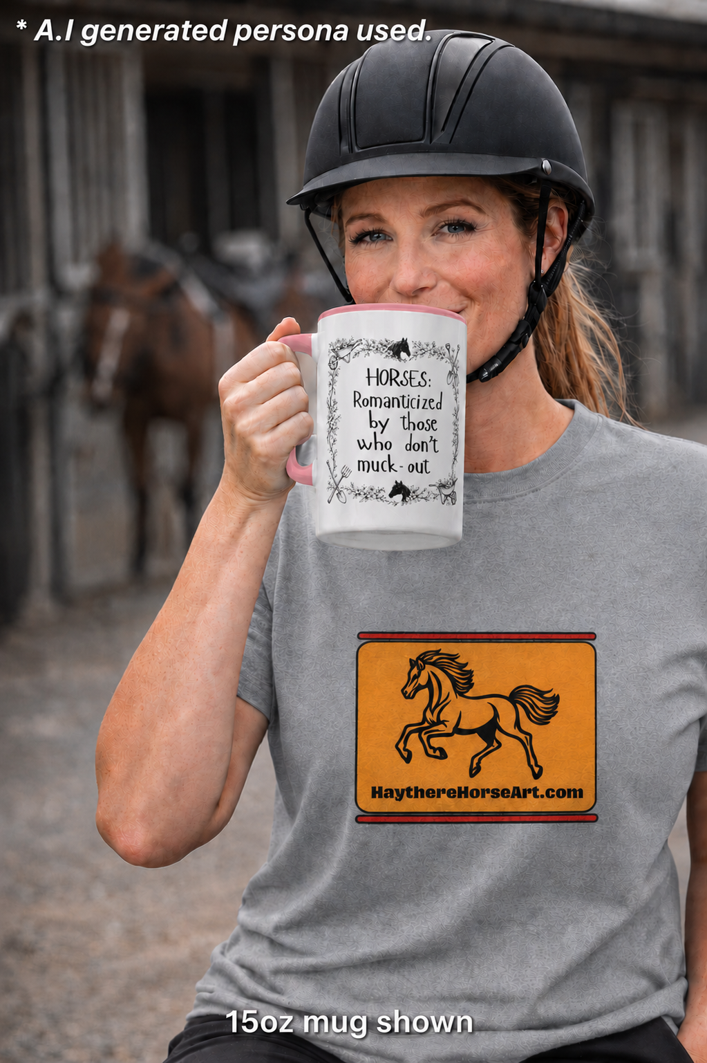 "Horses: Romanticized by those who don't muck-out" Equestrian Themed Mug
