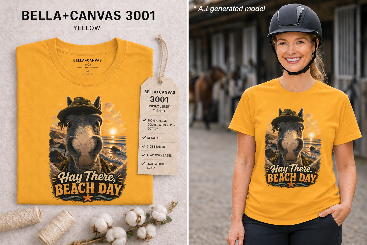 Beach Day Horse T-Shirt | "Hay There, Beach Day" Funny Graphic Tee